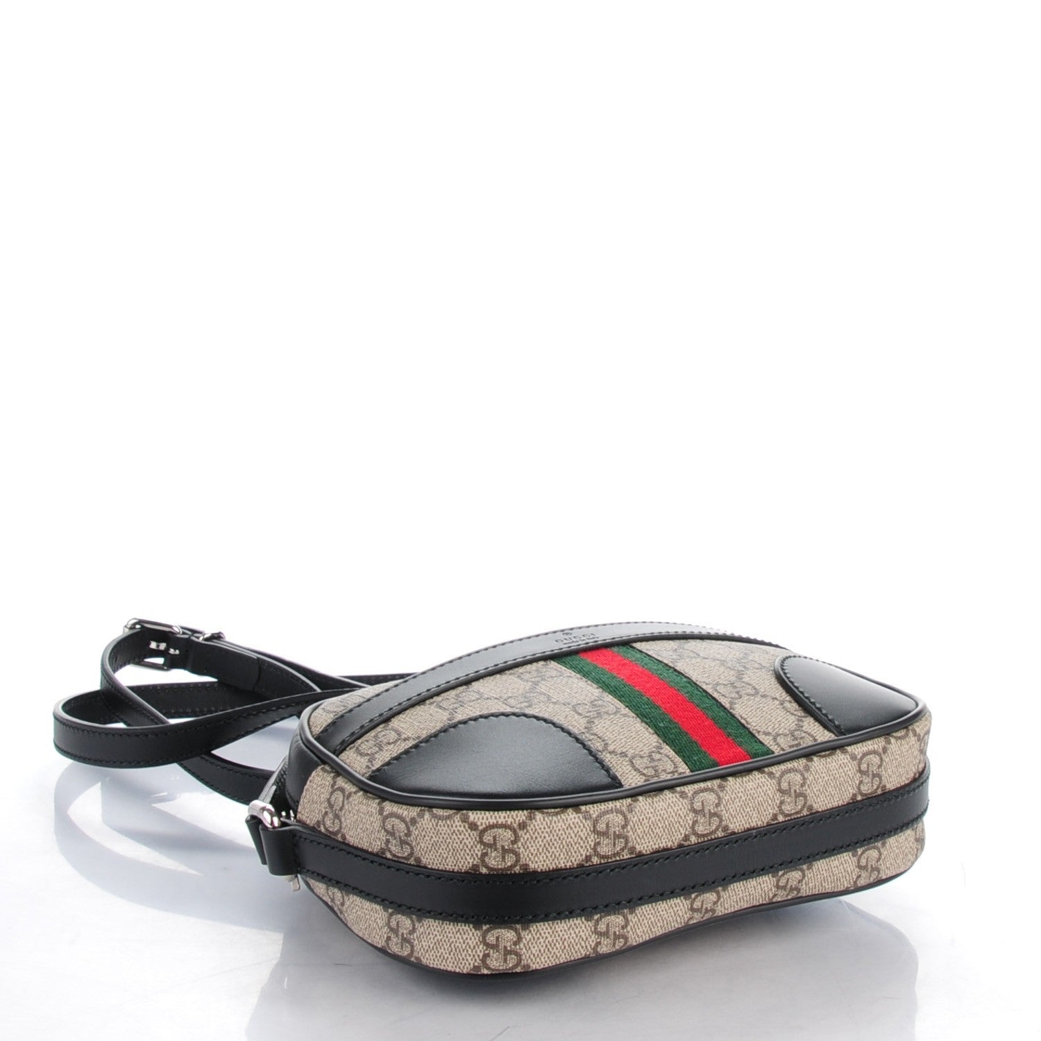 Gucci GG Supreme Monogram Web Small Shoulder Bag Black 4 of 7