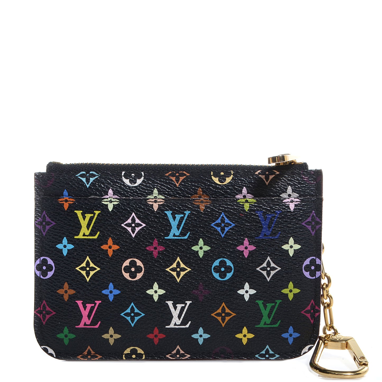 Monogram Multicolor Key Pouch Black Violet