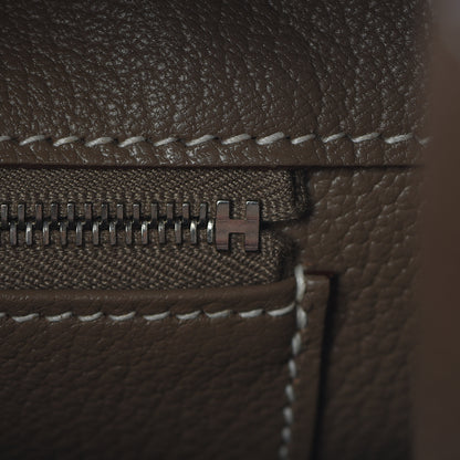 Hermes Taurillon Clemence Birkin 35 Etoupe 9 of 30