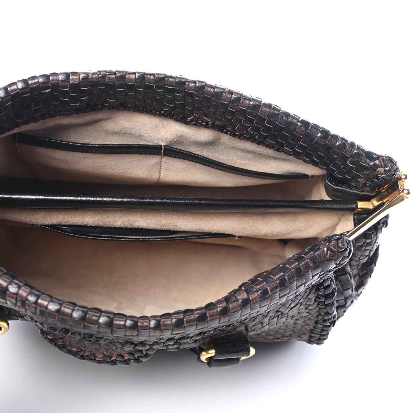 Goatskin Woven Tote Moro Black