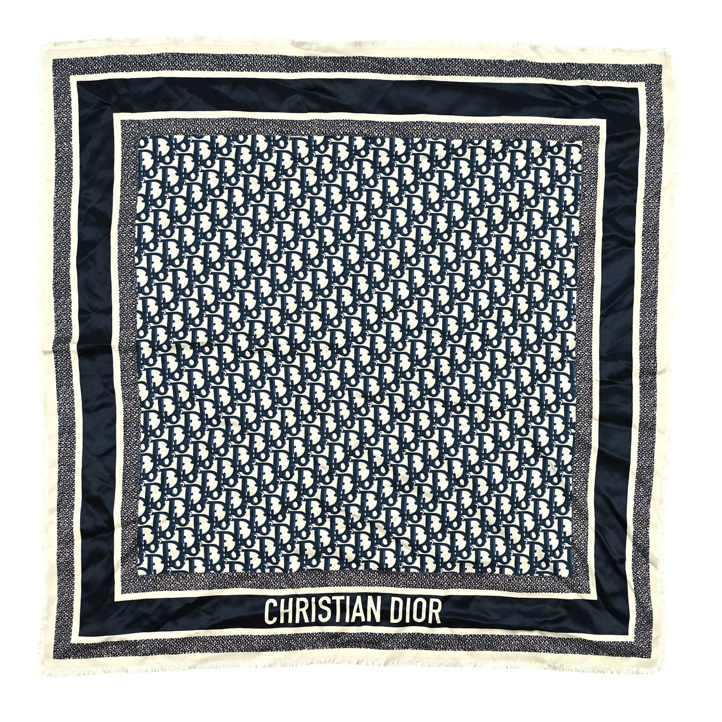 Silk Oblique Scarf Blue