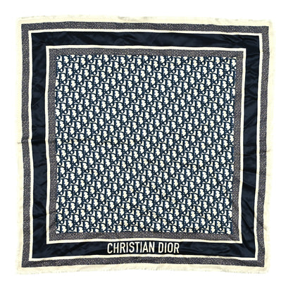 Christian Dior Silk Oblique Scarf Blue 1 of 4
