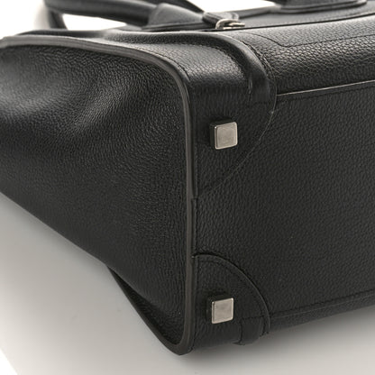 Celine Drummed Calfskin Micro Luggage Black 7 of 9