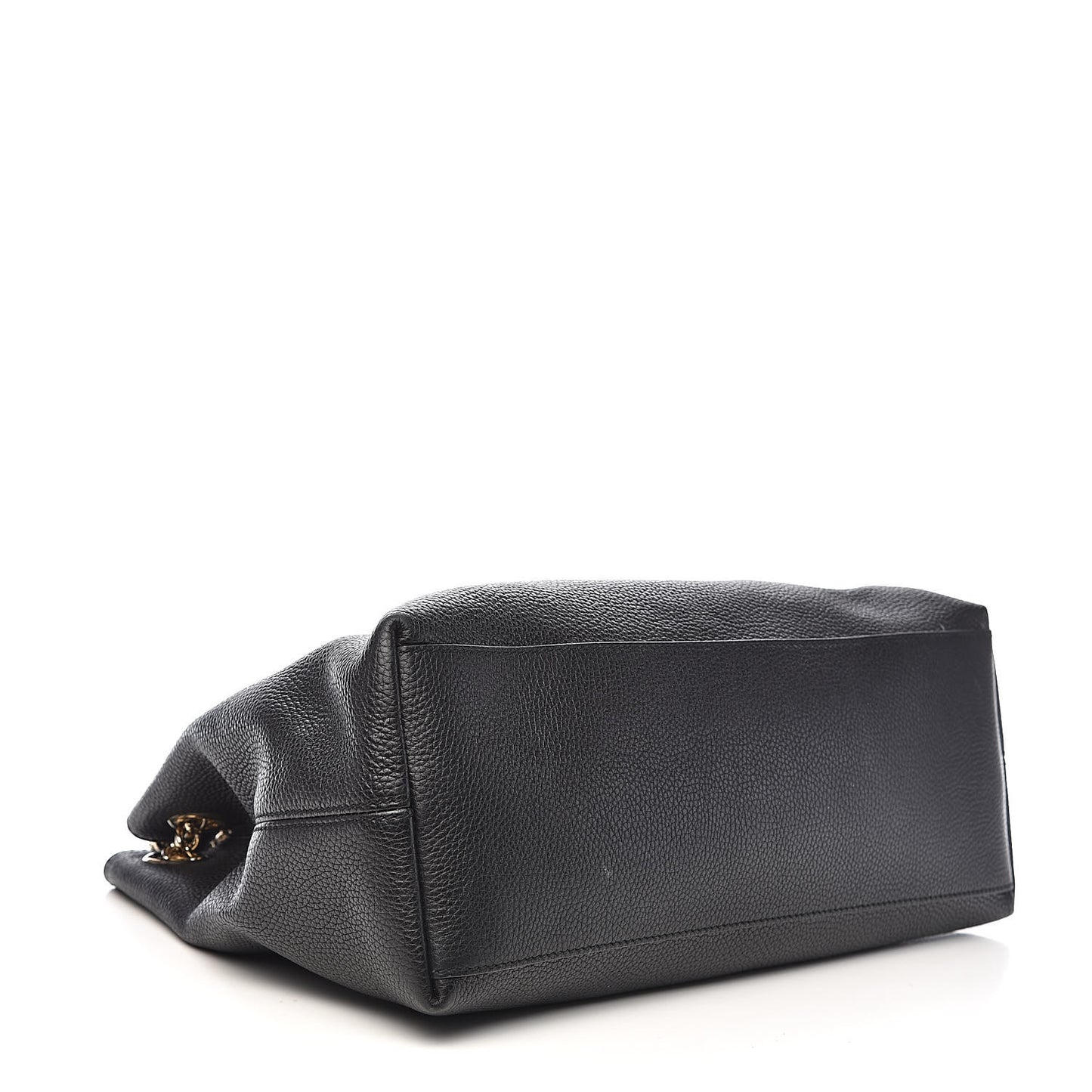 Pebbled Calfskin Medium Soho Chain Shoulder Bag Black