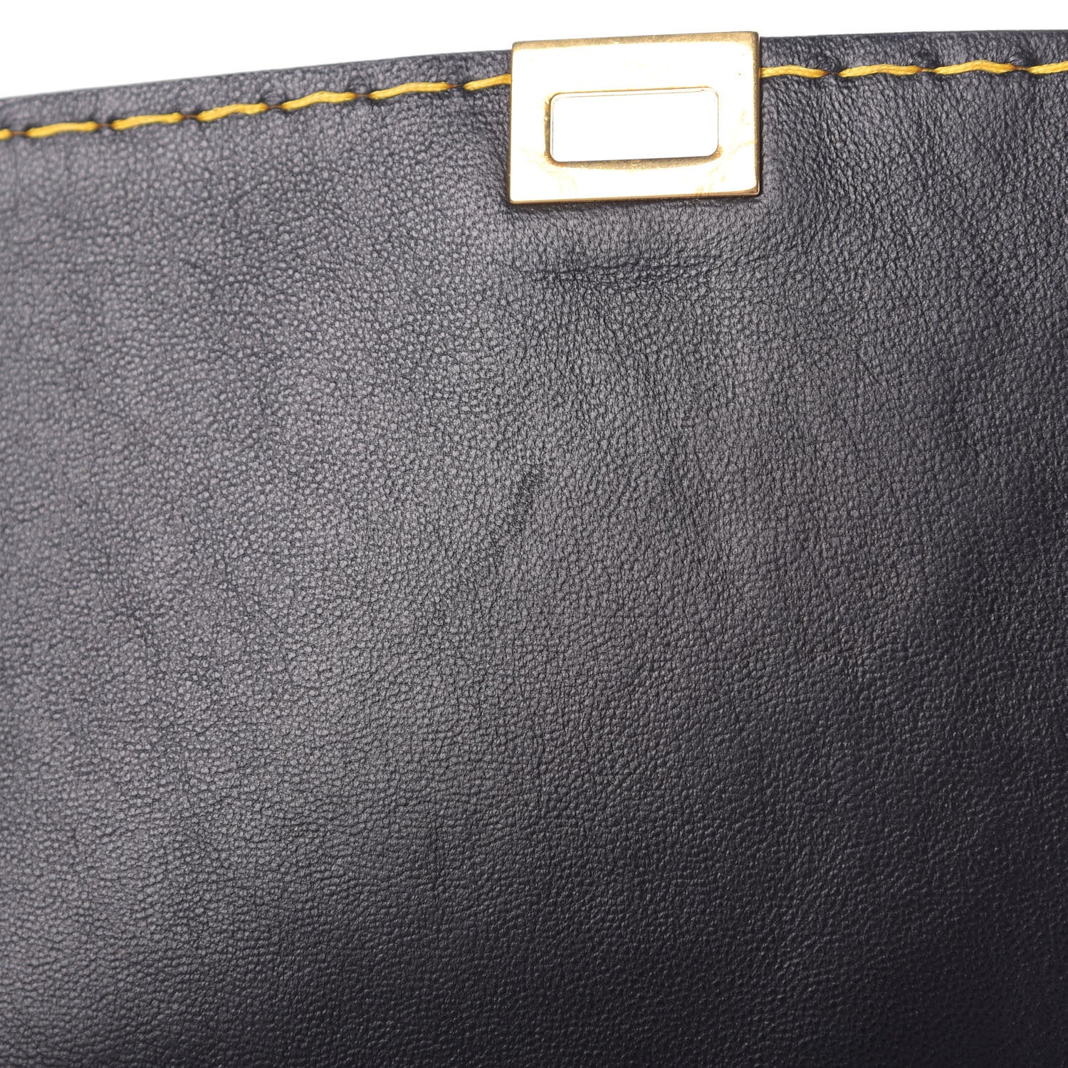 Celine Smooth Calfskin Yellow Stitching Medium Trapeze Black 11 of 14