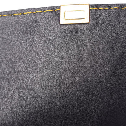 Celine Smooth Calfskin Yellow Stitching Medium Trapeze Black 11 of 14