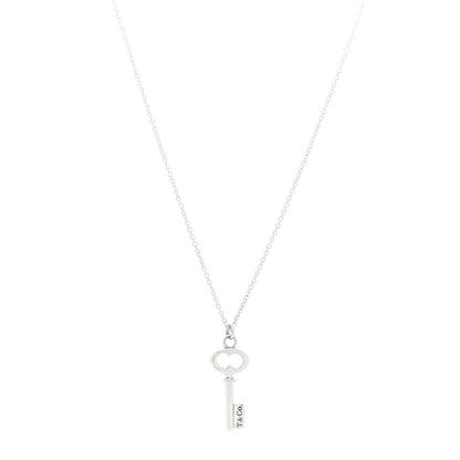 Tiffany Sterling Silver Mini Oval Key Pendant Necklace 1 of 5