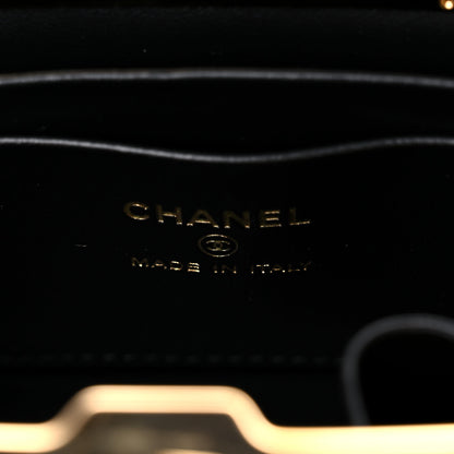 Chanel Metal Lambskin Quilted Small Vanity With Chain Black 6 of 10