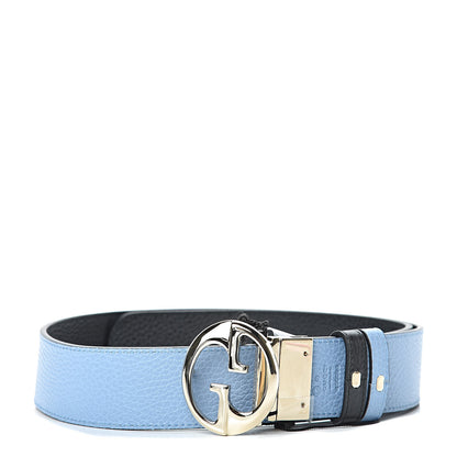 Gucci Dollar Calfskin 1973 Reversible Belt 85 34 Black Mineral Blue 1 of 6