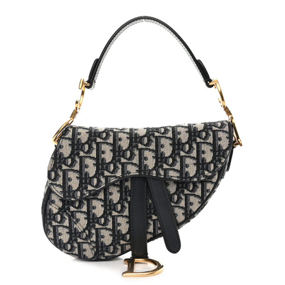Christian Dior Oblique Mini Saddle Bag Blue 1 of 10