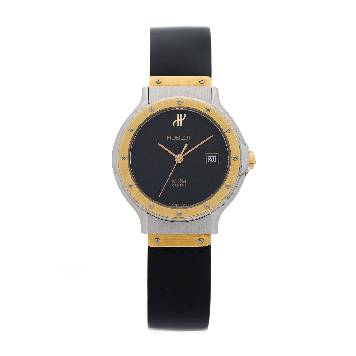 Hublot Stainless Steel 18K Yellow Gold Rubber 28mm MDM Automatic Watch Black 1390.2 1 of 4