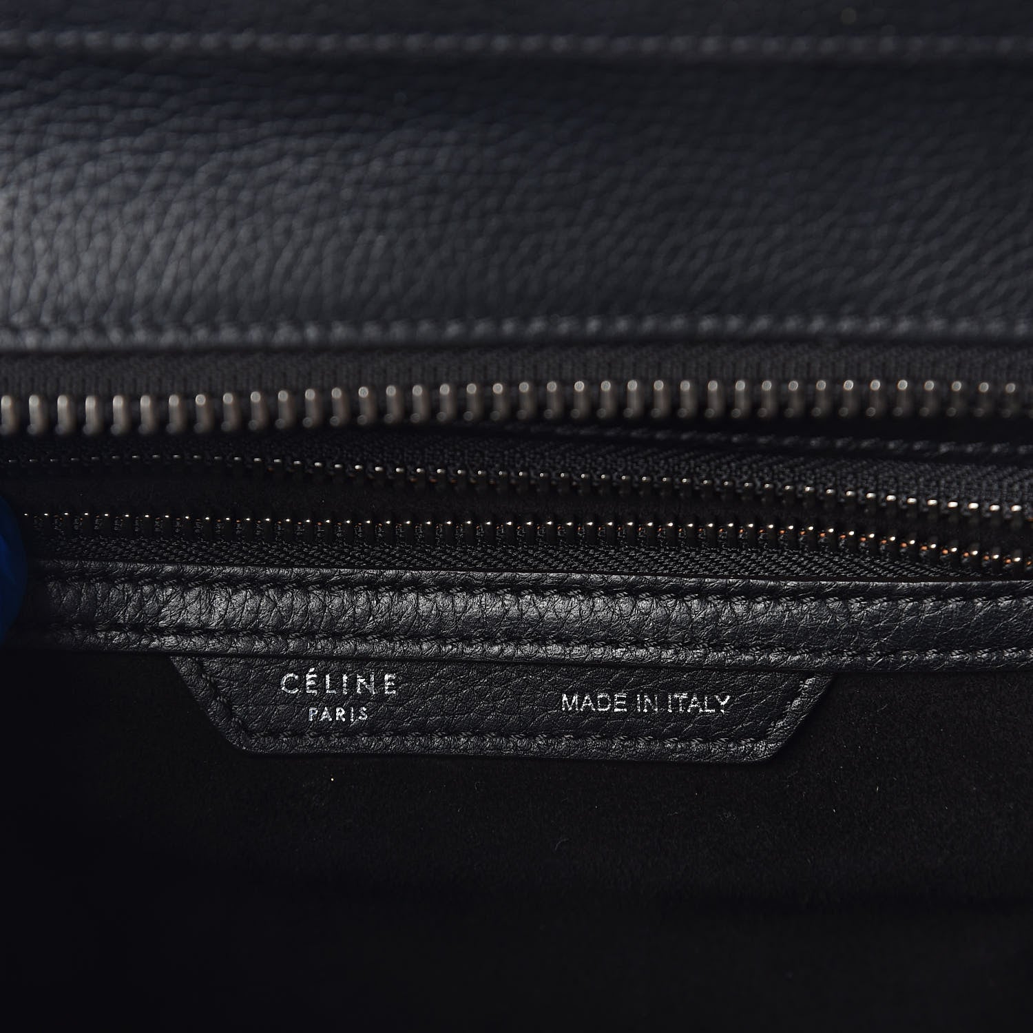 Celine Drummed Calfskin Micro Luggage Black 6 of 9