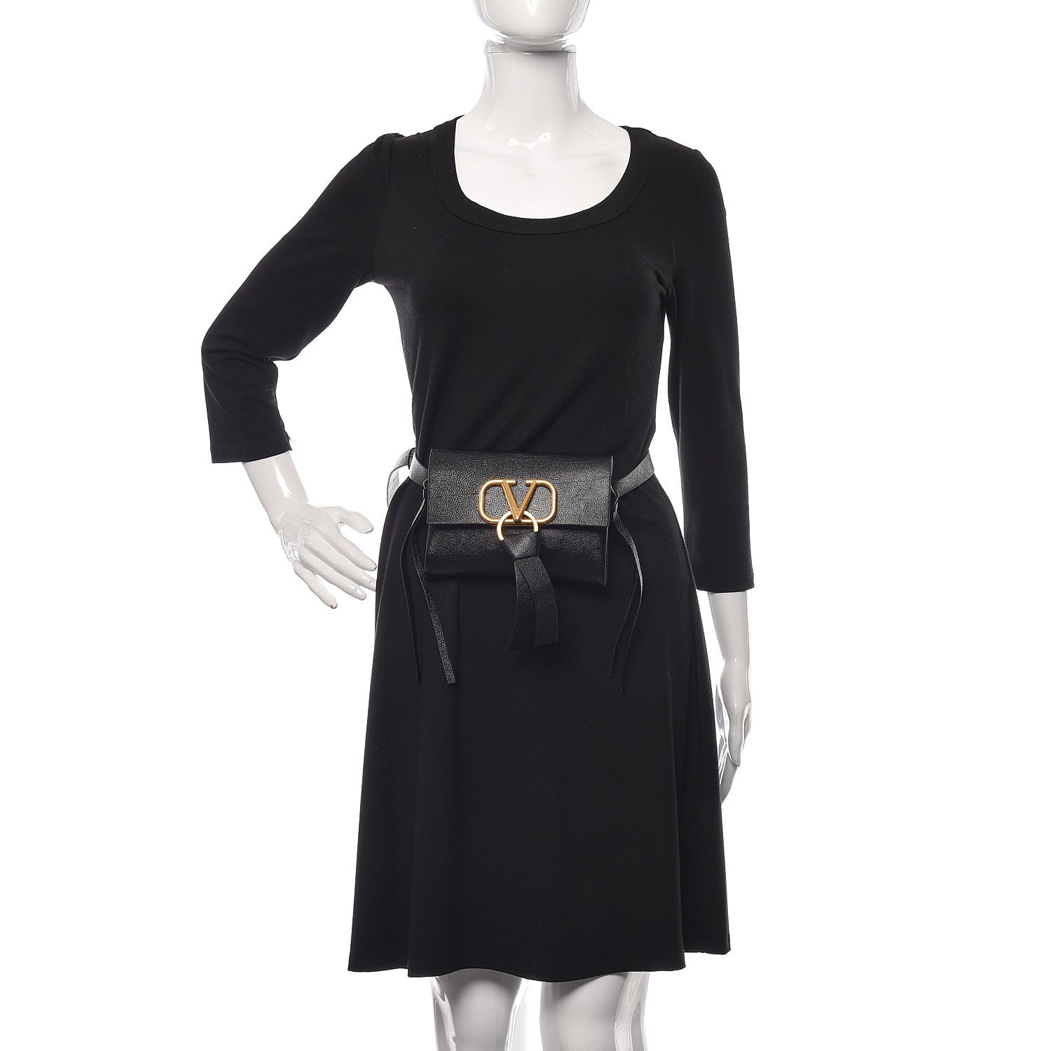 Valentino Garavani Textured Patent Calfskin VRing Belt Bag Black 2 of 9