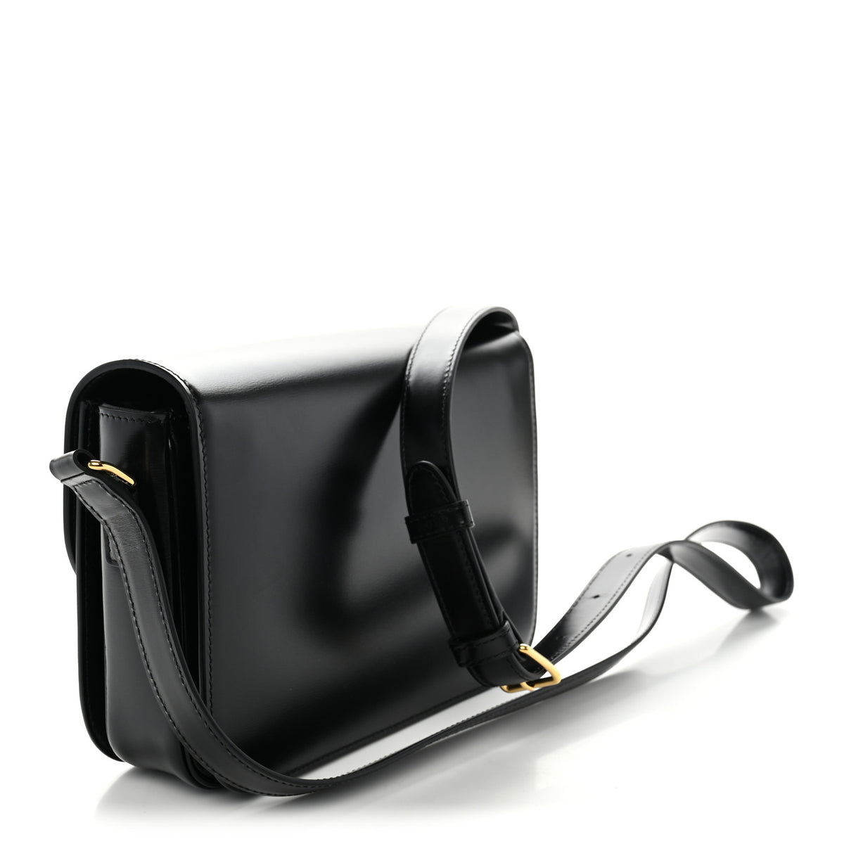 Celine Shiny Calfskin Medium Triomphe Black 3 of 10