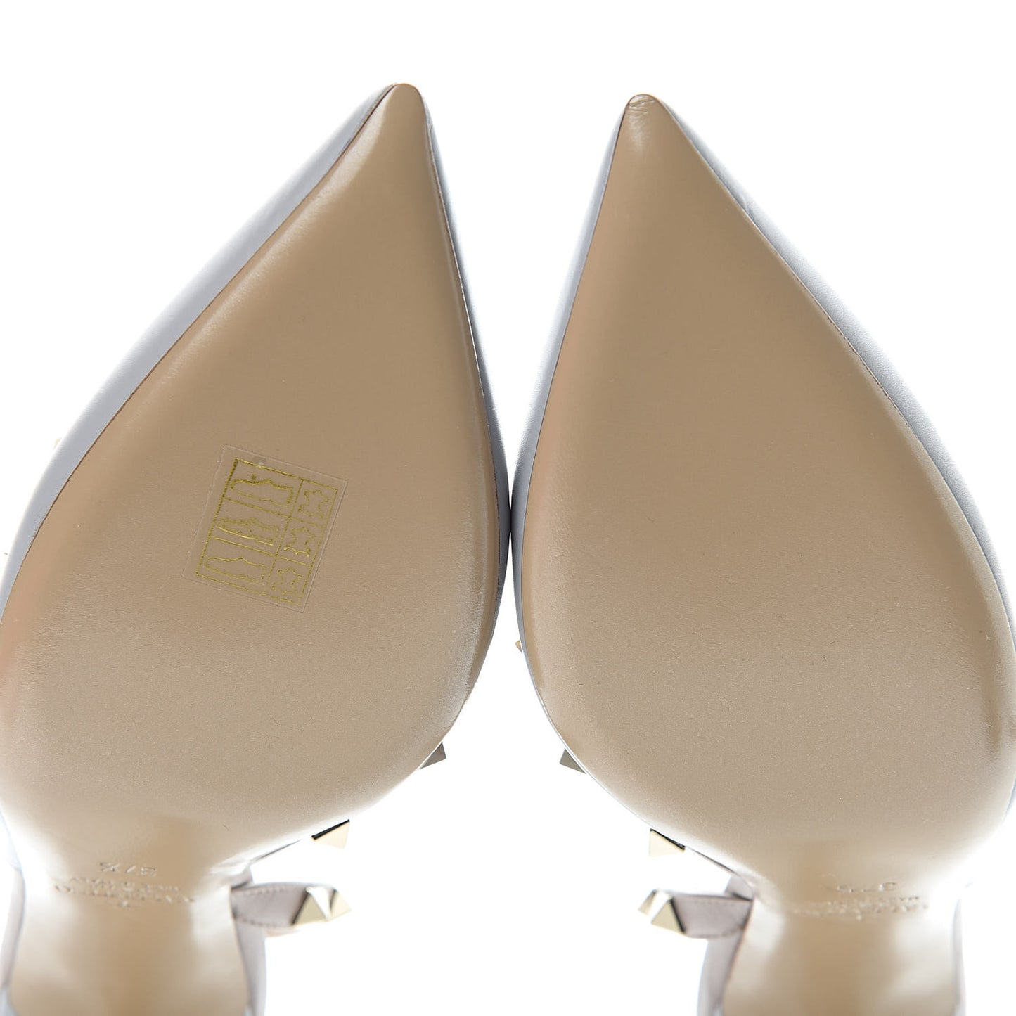 Nappa Rockstud Half D'Orsay Slingback 85mm Pumps 37.5 Grey Poudre