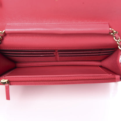 Chanel Caviar Quilted French New Wave Chain CC Wallet On Chain WOC Pink 5 of 12