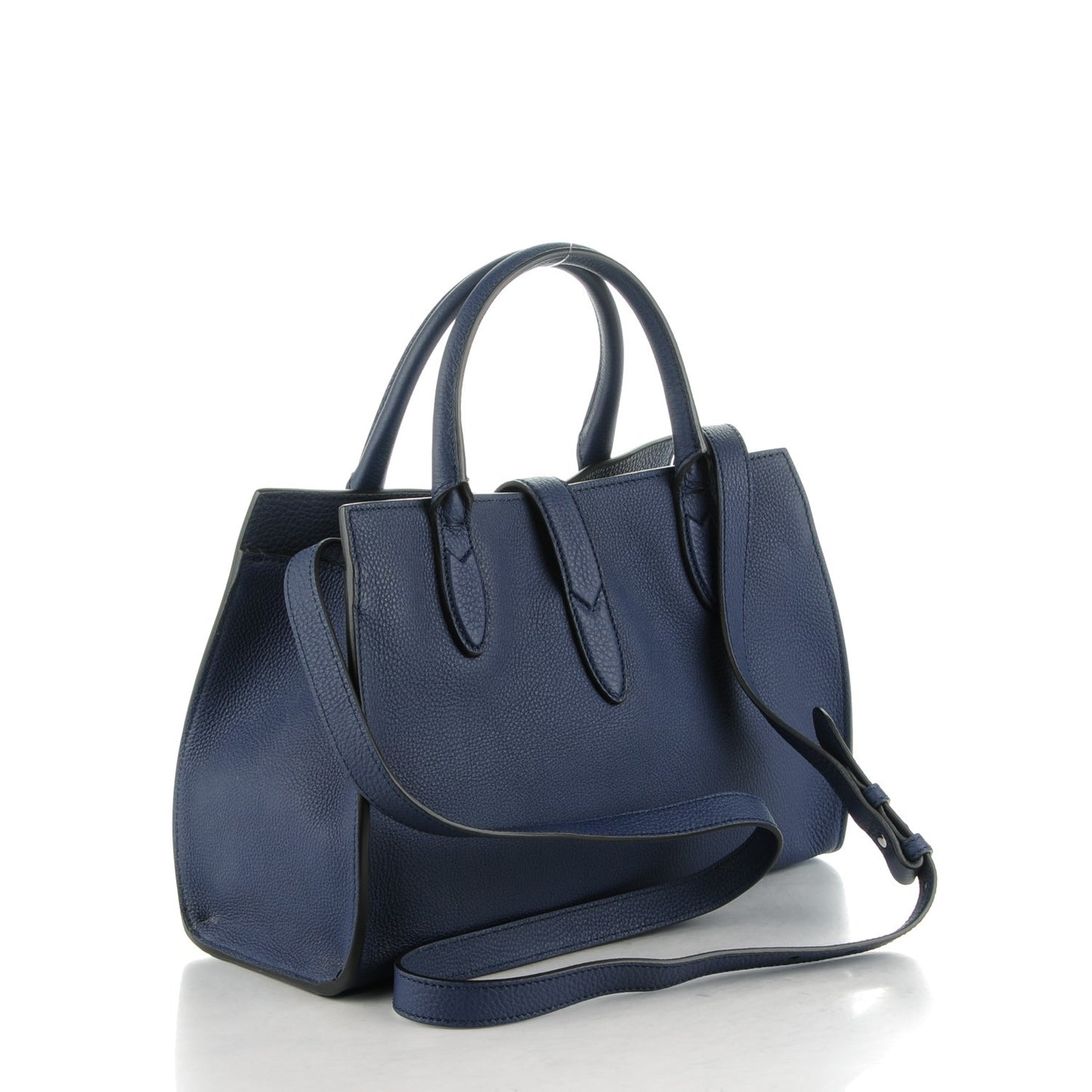 Soft Calfskin Small Jackie Top Handle Bag Classic Blue Marine