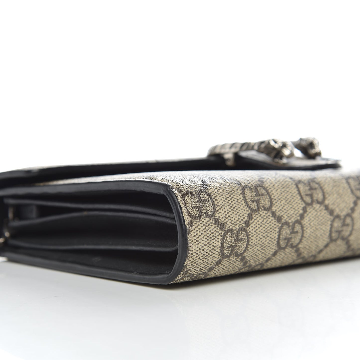 GG Supreme Monogram Mini Dionysus Chain Wallet Beige Black