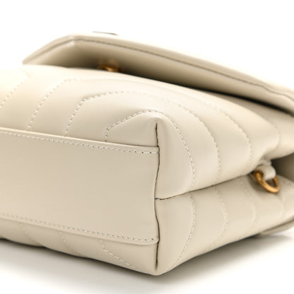 Saint Laurent Calfskin Y Quilted Monogram Toy Loulou Crossbody Bag Crema Soft 11 of 12