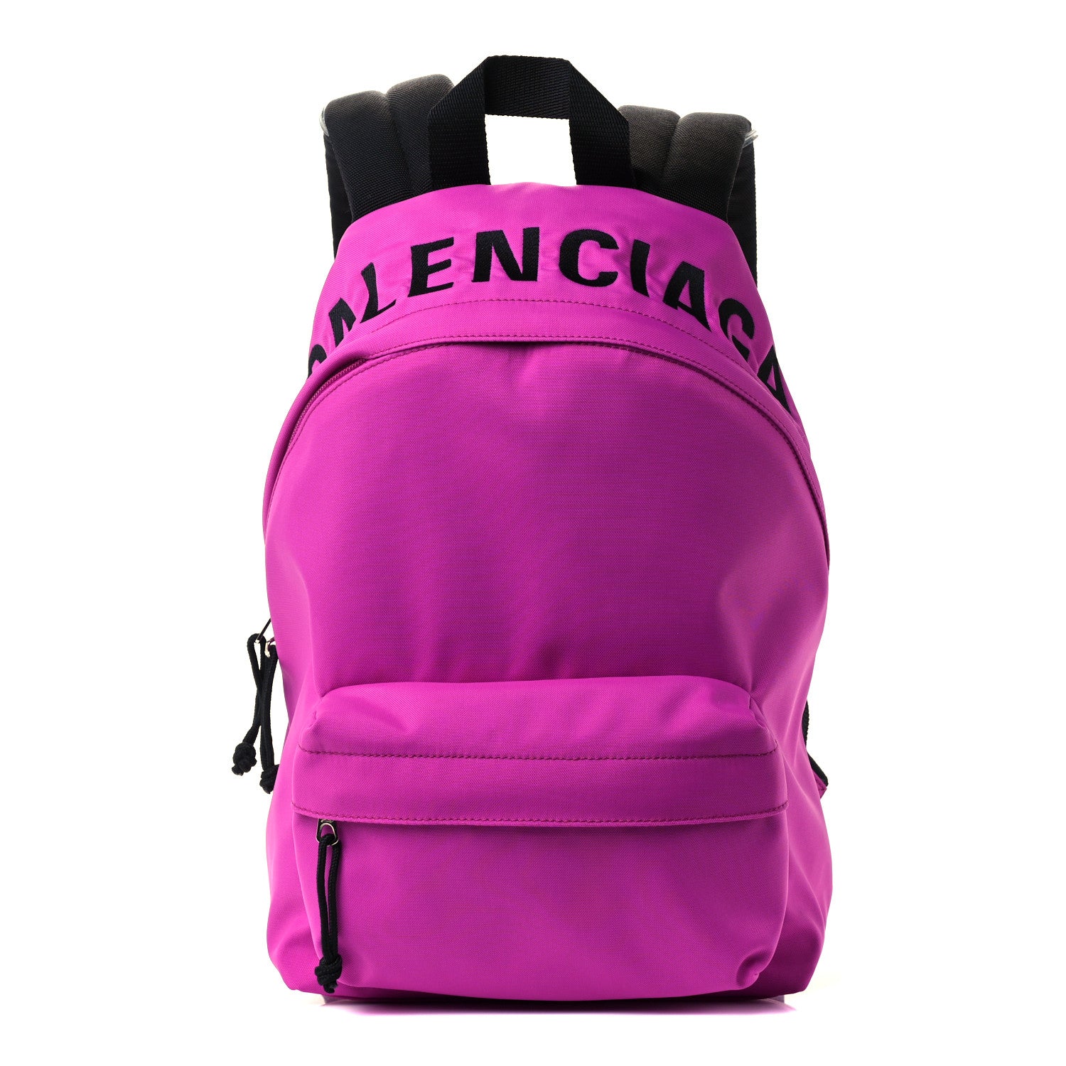 Balenciaga Sport Nylon Logo Embroidered S Wheel Backpack Fuchsia Black 1 of 11