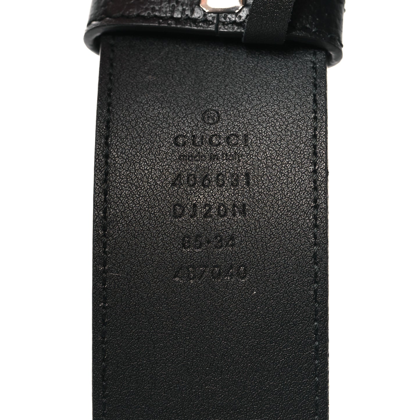 Textured Dollar Calfskin Nickel Double G 40mm Belt 85 34 Black 85/34 Black