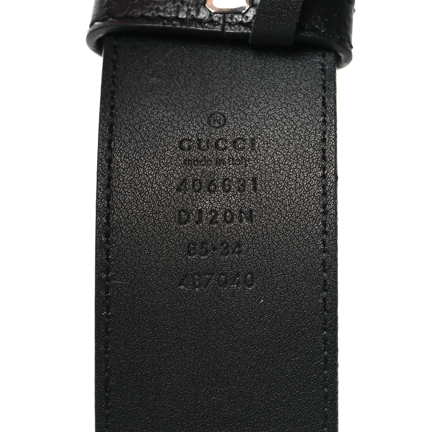 Gucci Textured Dollar Calfskin Nickel Double G 40mm Belt 85 34 Black 85/34 Black 5 of 5