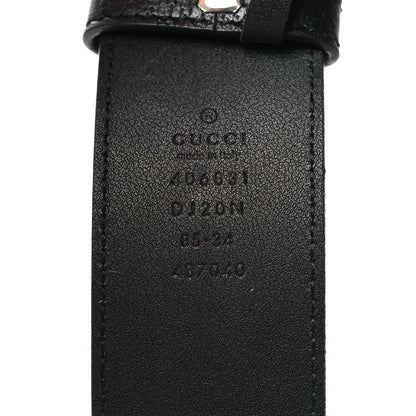 Gucci Textured Dollar Calfskin Nickel Double G 40mm Belt 85 34 Black 85/34 Black 5 of 5