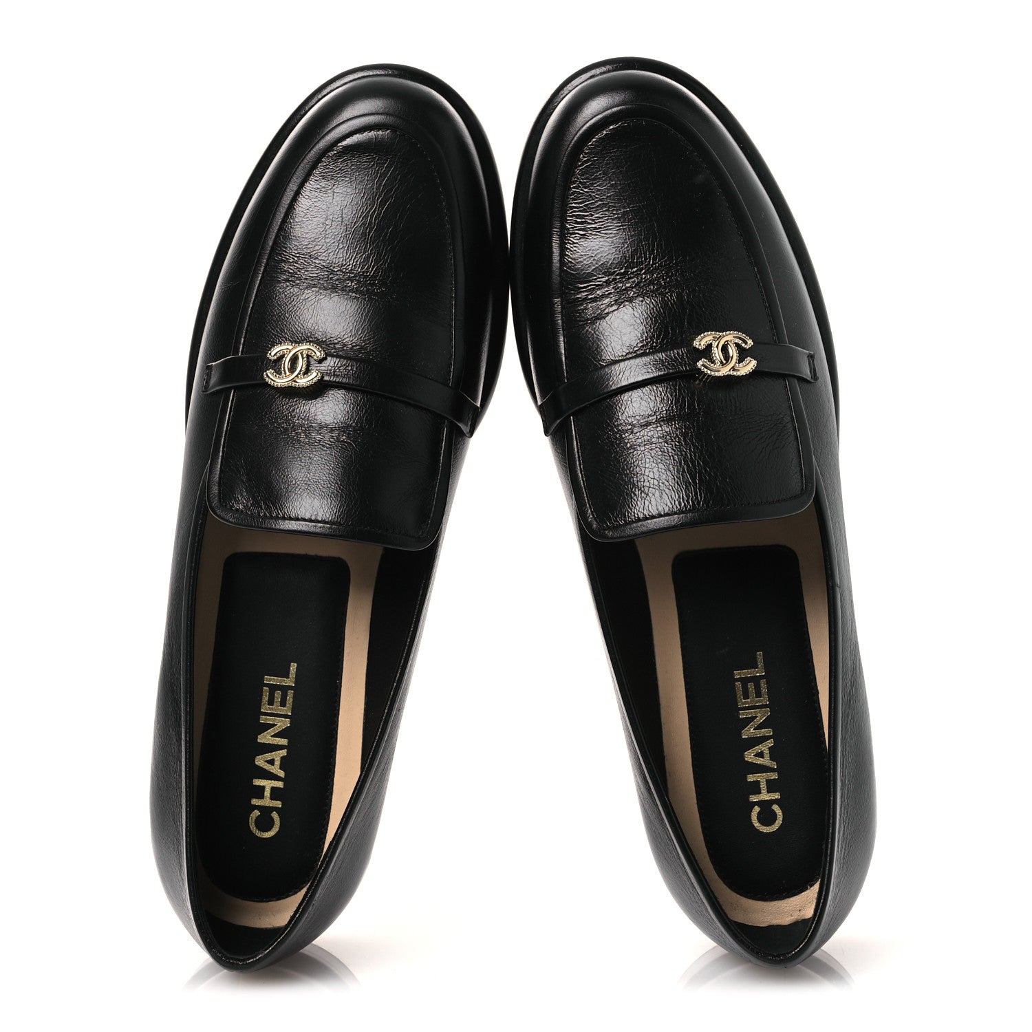 Chanel Shiny Calfskin CC Moccasins 41 Black 2 of 12