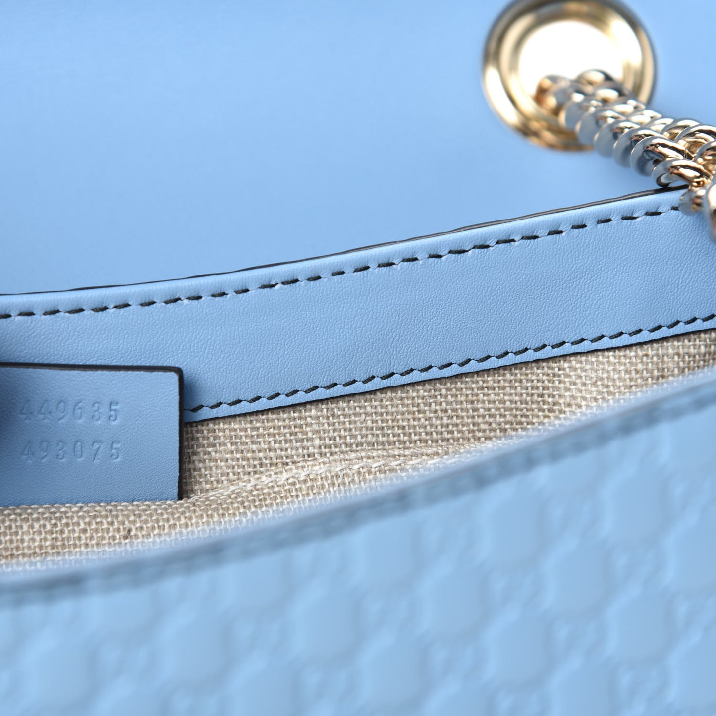 Microguccissima Medium Emily Chain Shoulder Bag Mineral Blue