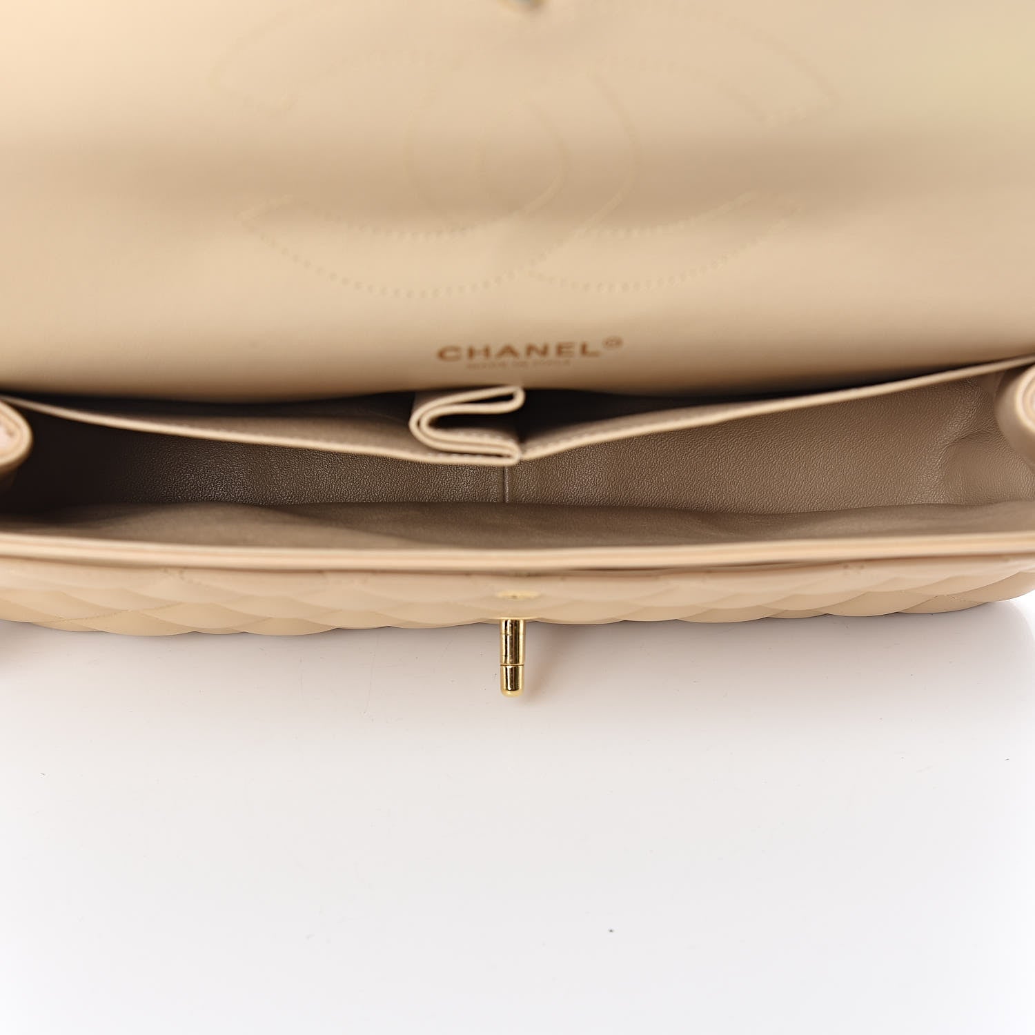 Chanel Lambskin Quilted Jumbo Double Flap Beige Clair 5 of 10