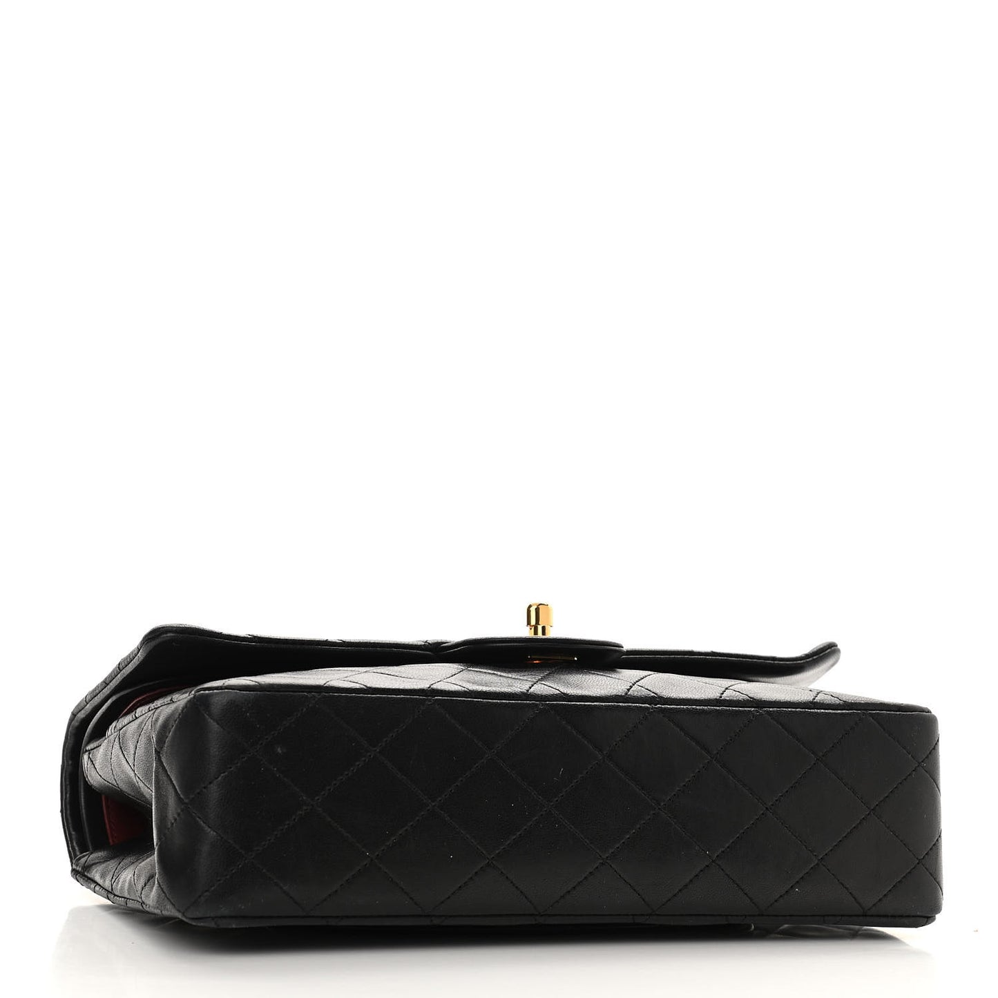 Lambskin Quilted Medium Double Flap Black