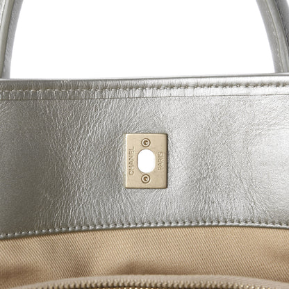 Chanel Metallic Calfskin Perforated Up In The Air Tote Silver 10 of 13