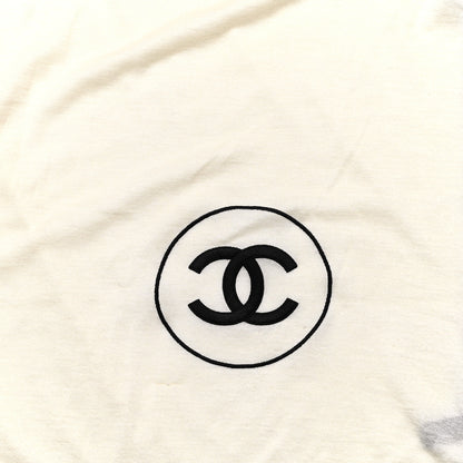 Chanel Cashmere Silk CC Scarf White Black 3 of 4