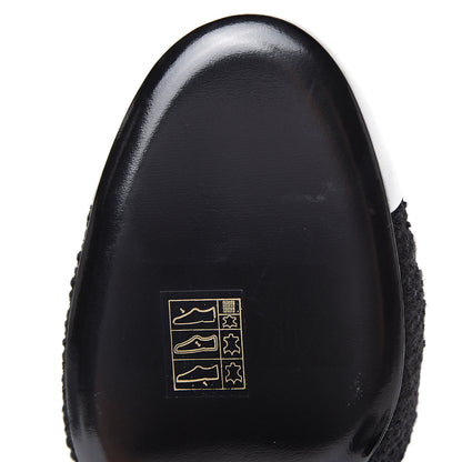 Chanel Tweed Iridescent Calfskin Cap Toe CC Slingback Pumps 39 Black Silver 9 of 9