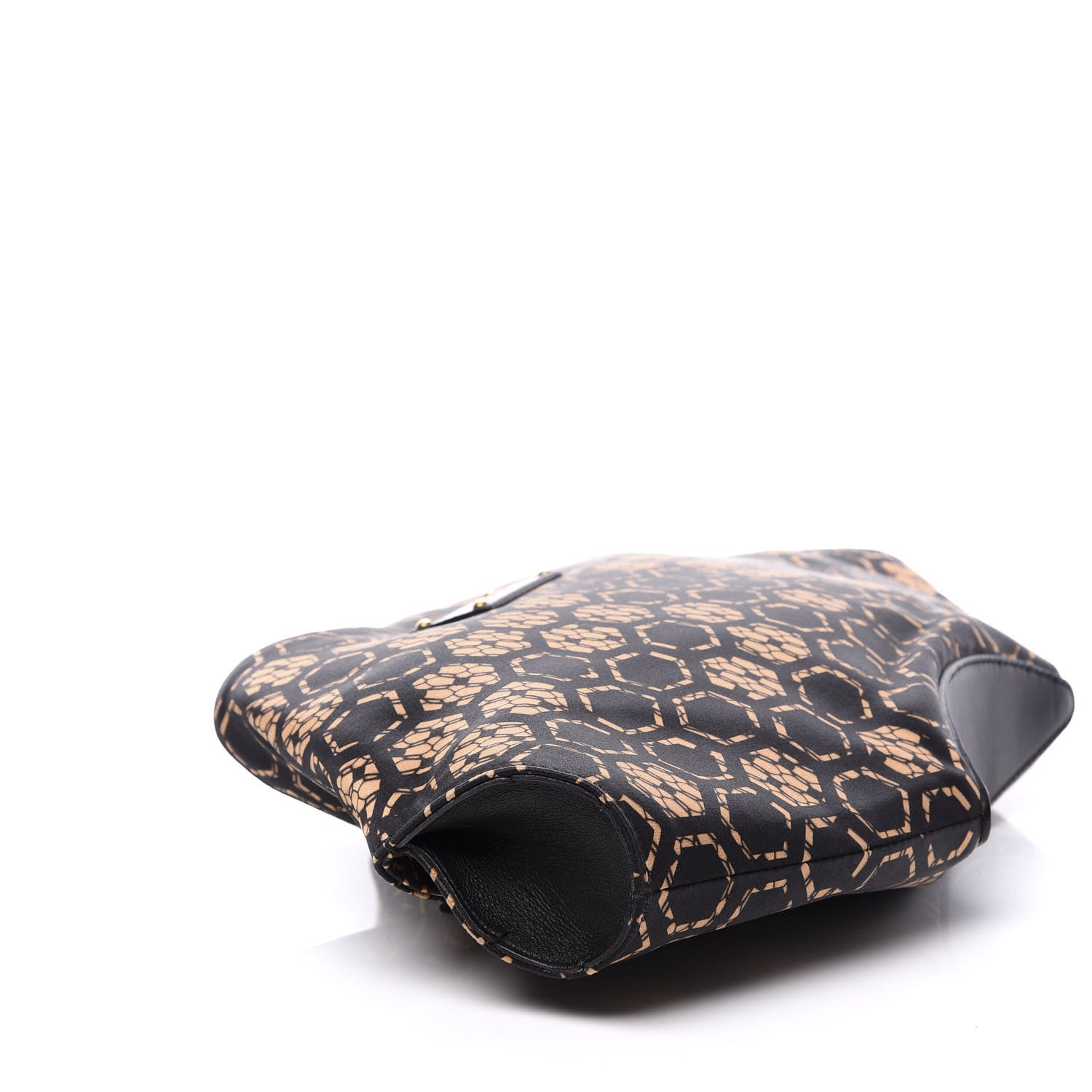 Alexander McQueen Silk Honeycomb Printed De Manta Clutch Flesh Black 5 of 9