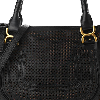 Chloe Calfskin Perforated Medium Marcie Satchel Black 7 of 14