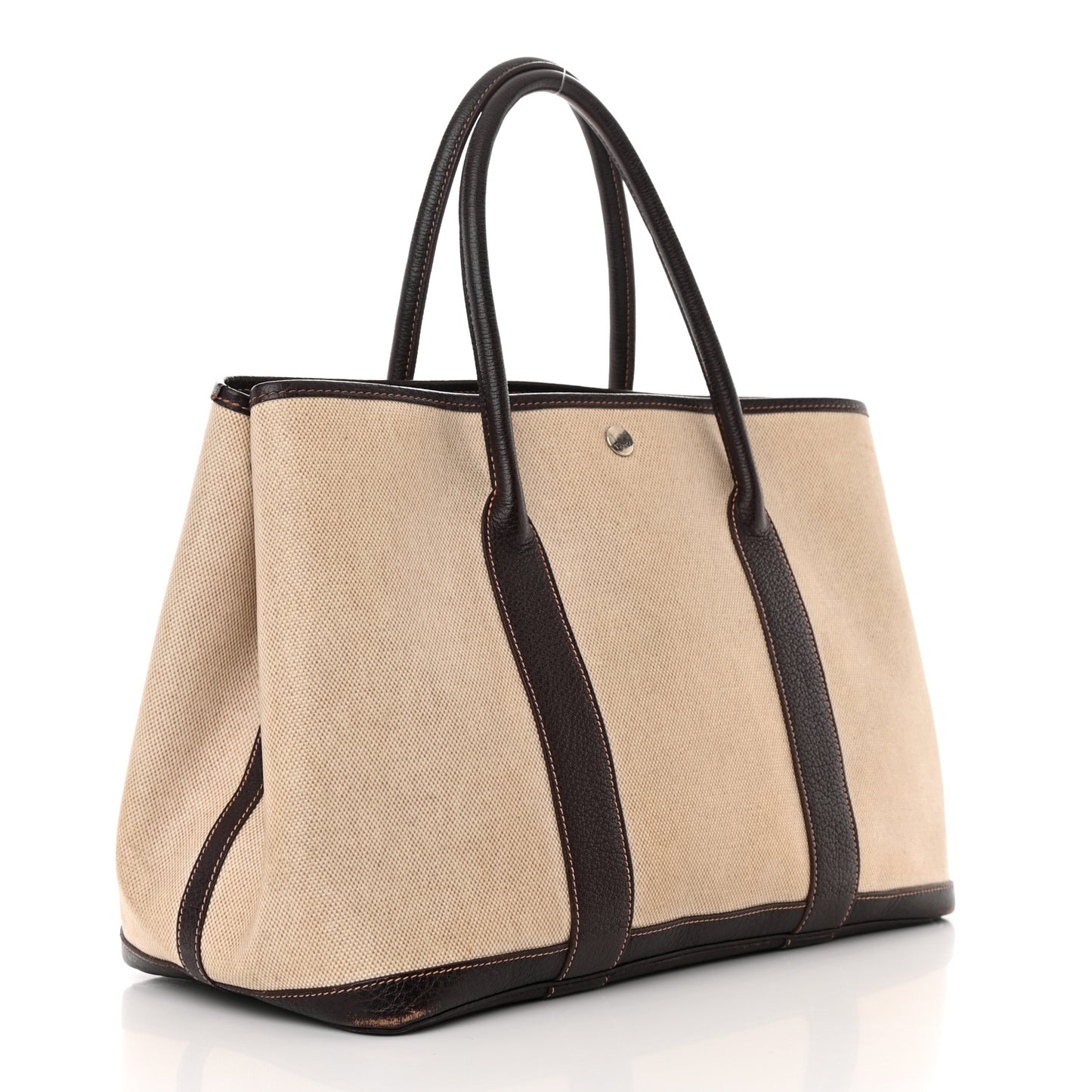 Buffle Skipper Toile Garden Party 36 MM Tote Marron Fonce