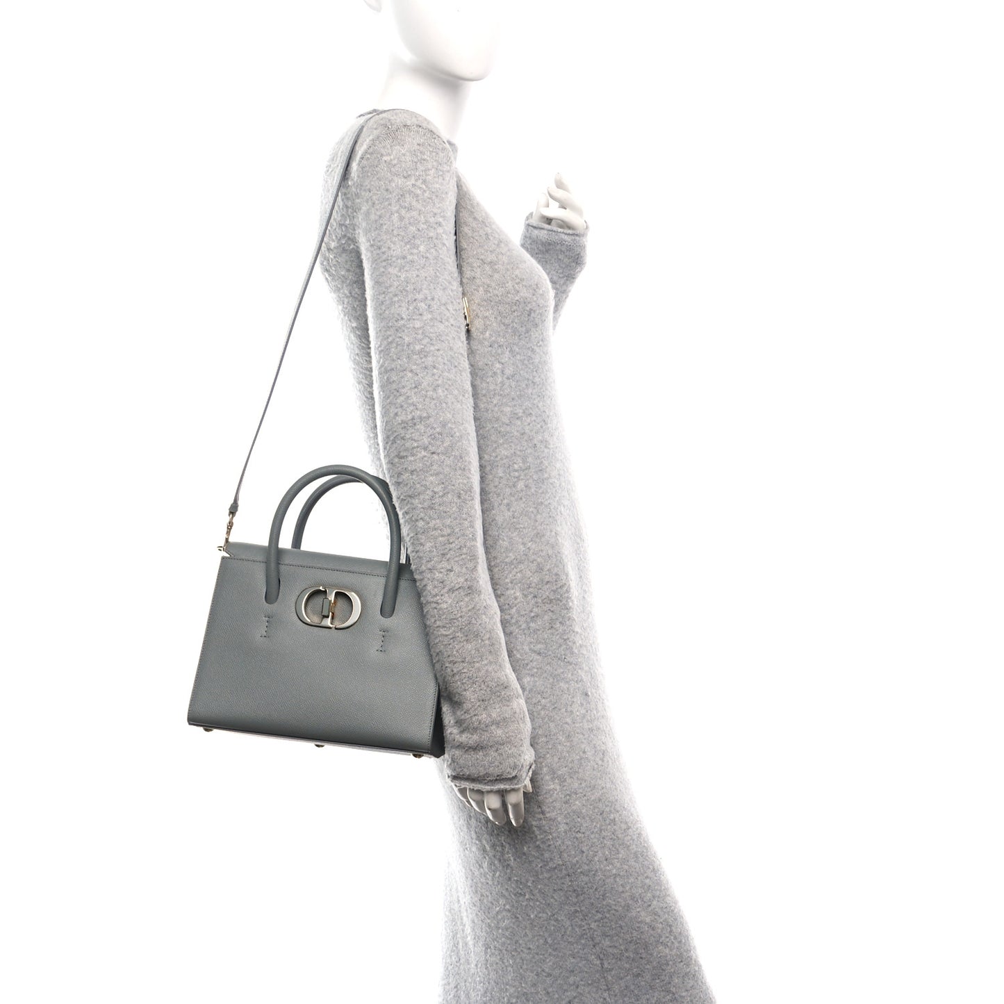 Grained Calfskin Medium St. Honore Tote Cloud Blue