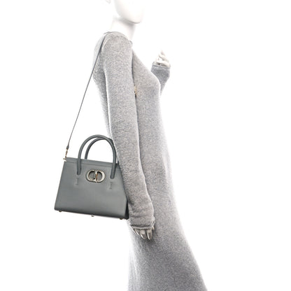 Christian Dior Grained Calfskin Medium St. Honore Tote Cloud Blue 2 of 9