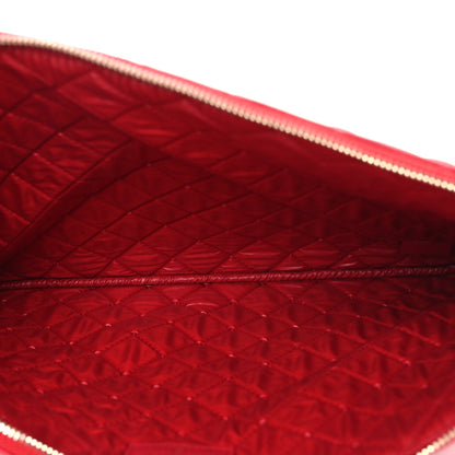 Chanel Lambskin Quilted Large Cosmetic Case Red 5 of 16