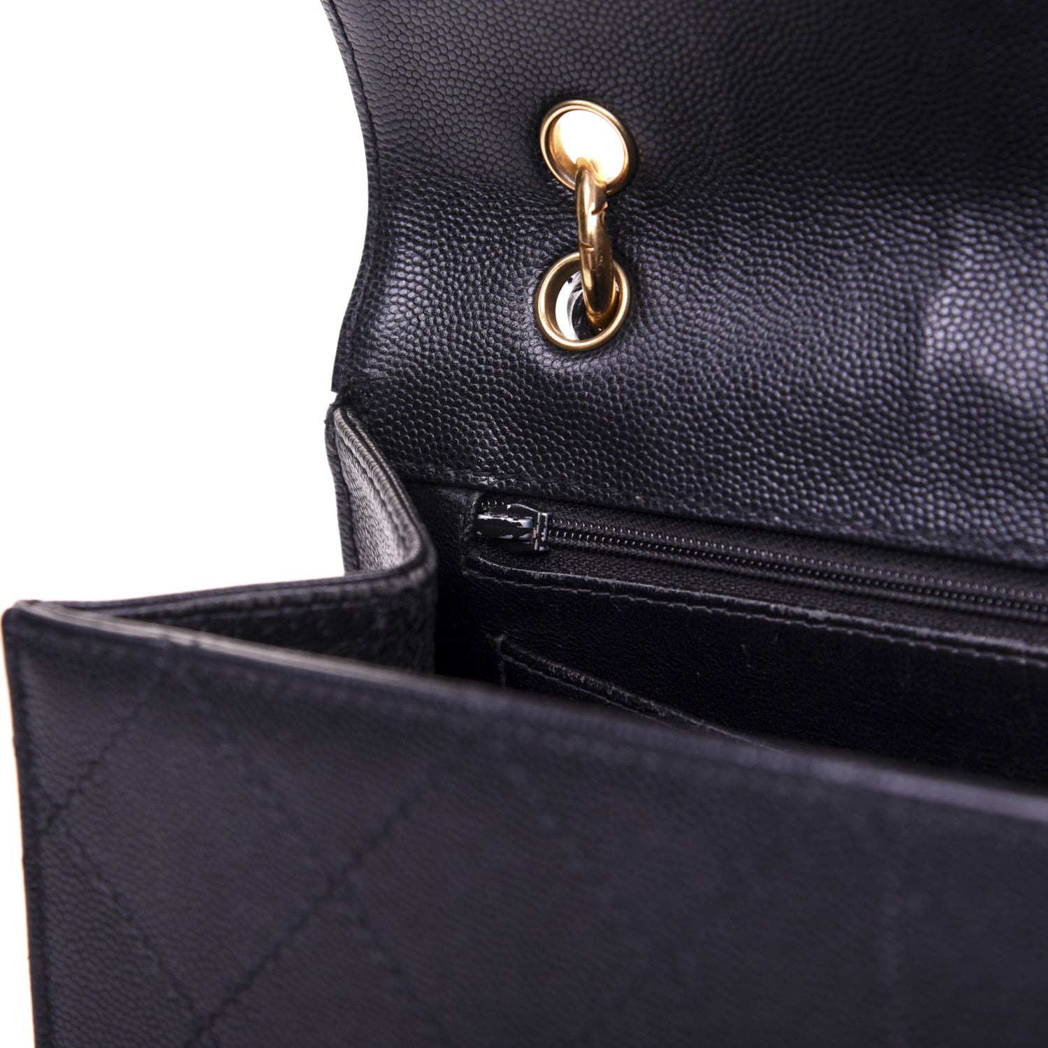 Chanel Caviar Diamond Stitched Flap Shoulder Bag Black 11 of 18