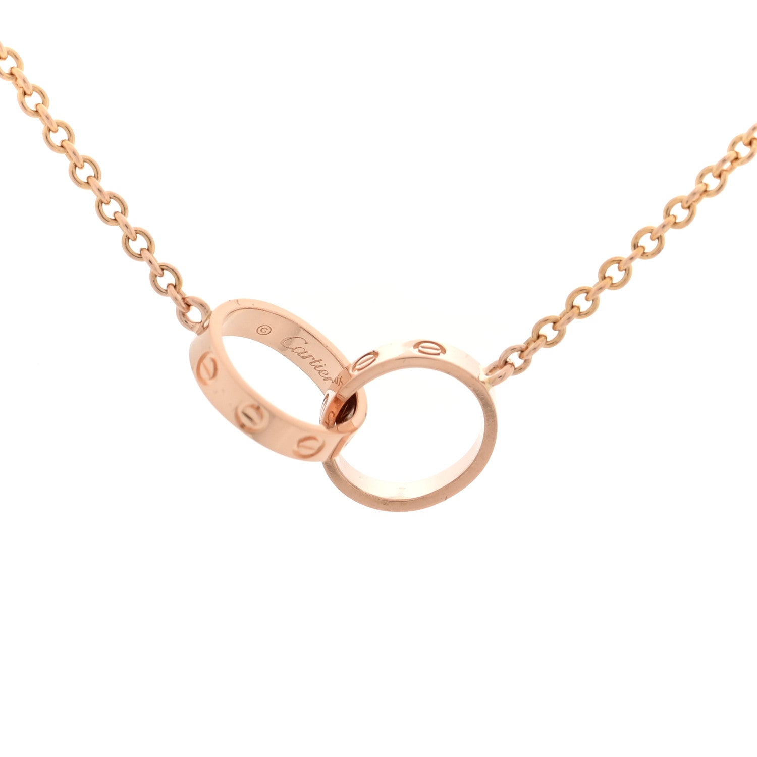 Cartier 18K Pink Gold Interlocking LOVE Necklace 4 of 5
