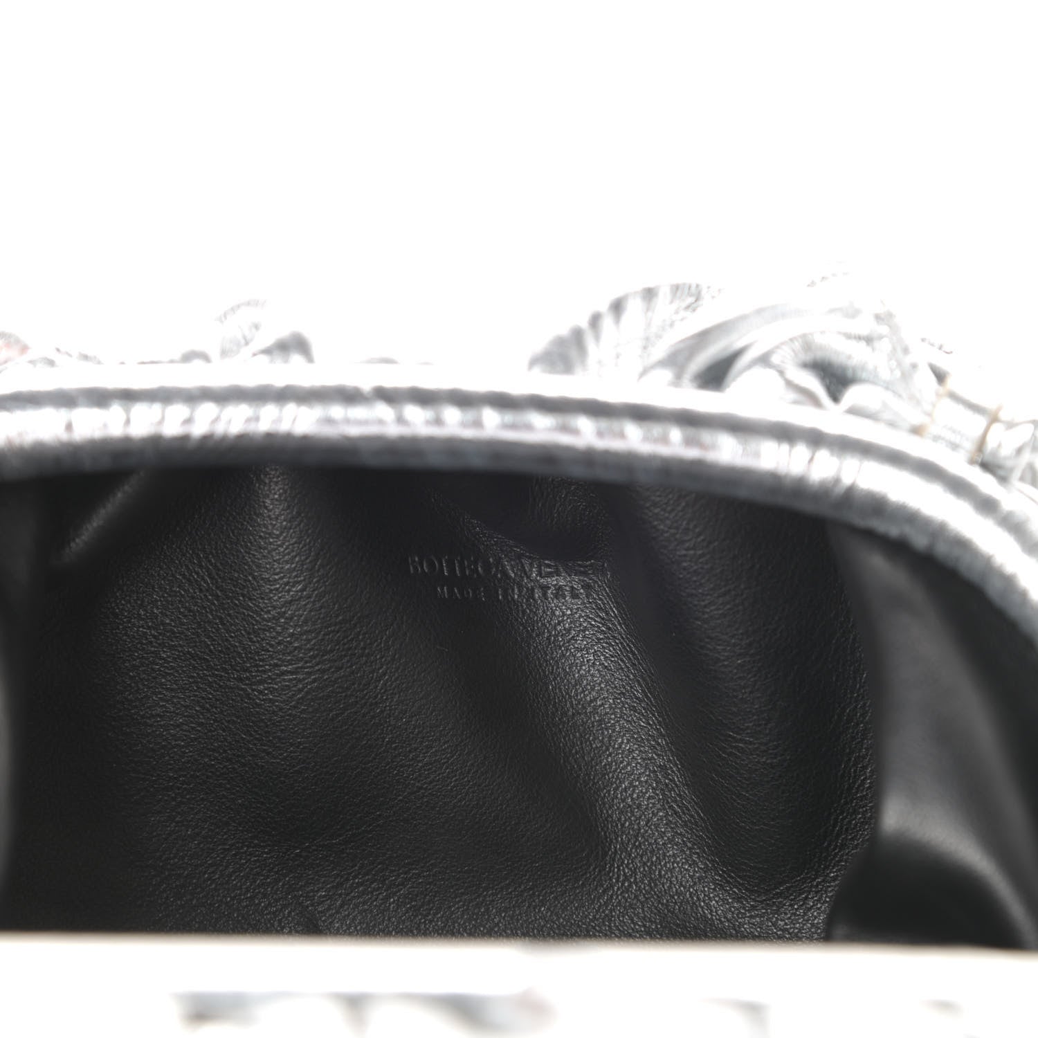 Bottega Veneta Metalic Bark Calfskin The Mini Pouch Silver 6 of 8