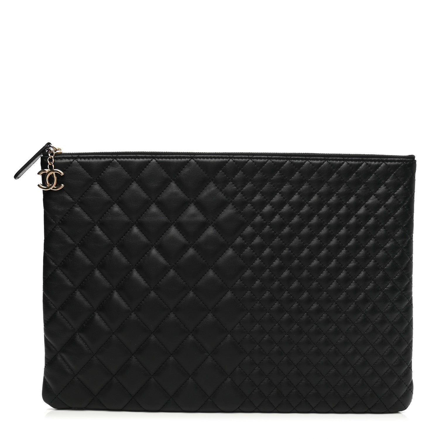 Chanel Lambskin Bi Quilted Large Cosmetic Case Black 1 of 7