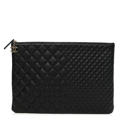 Chanel Lambskin Bi Quilted Large Cosmetic Case Black 1 of 7
