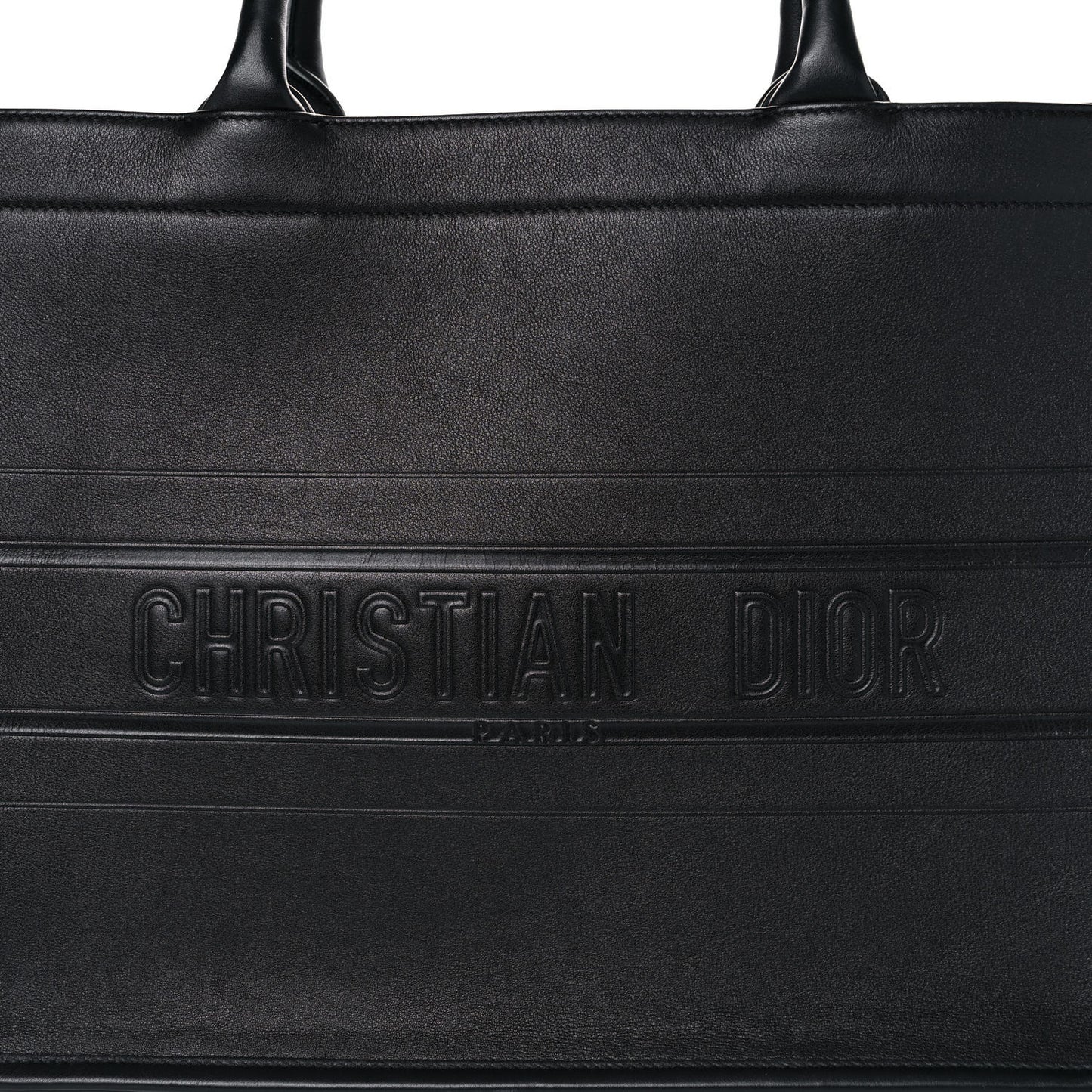 Calfskin Embossed Medium Book Tote Black