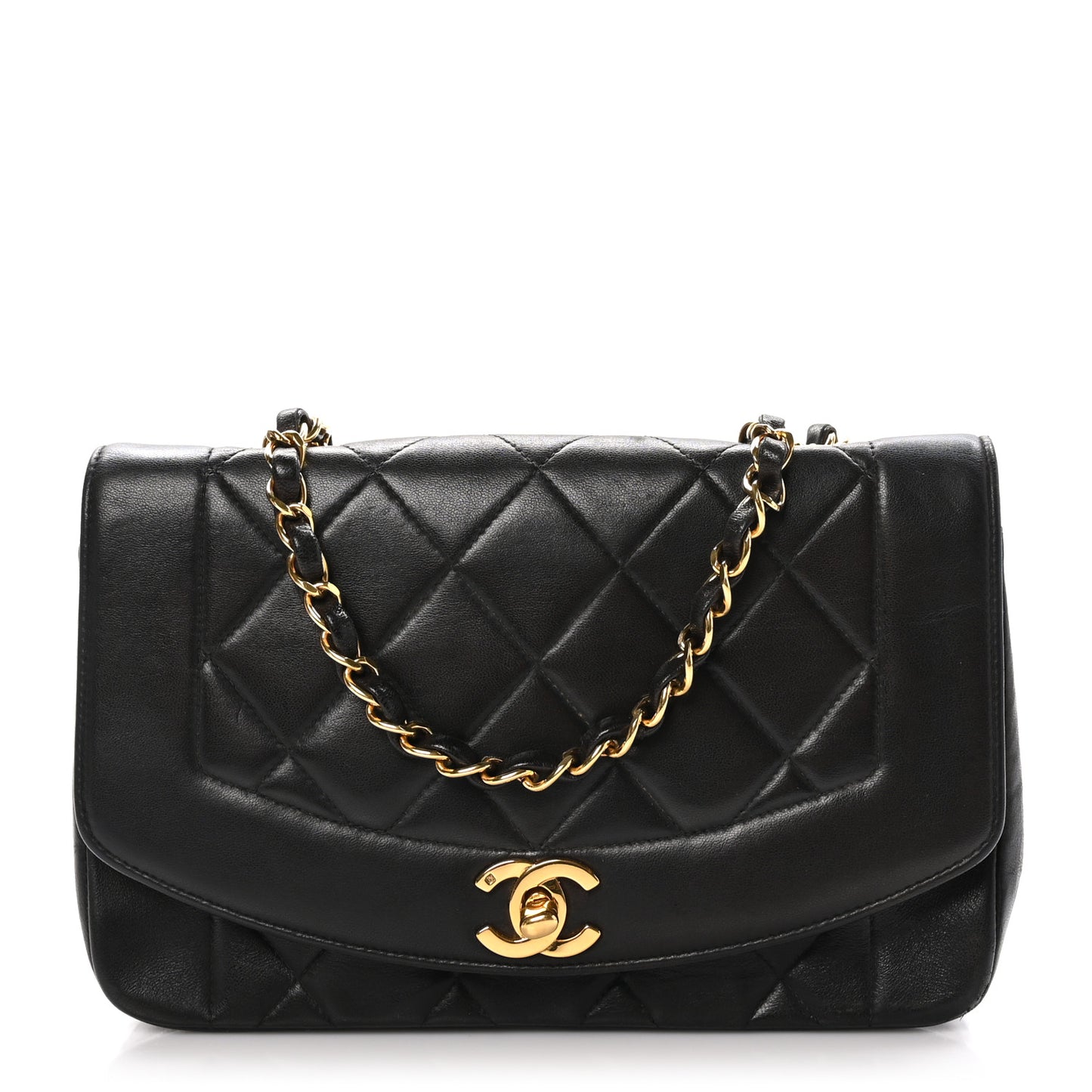 Lambskin Quilted Small Single Flap Black