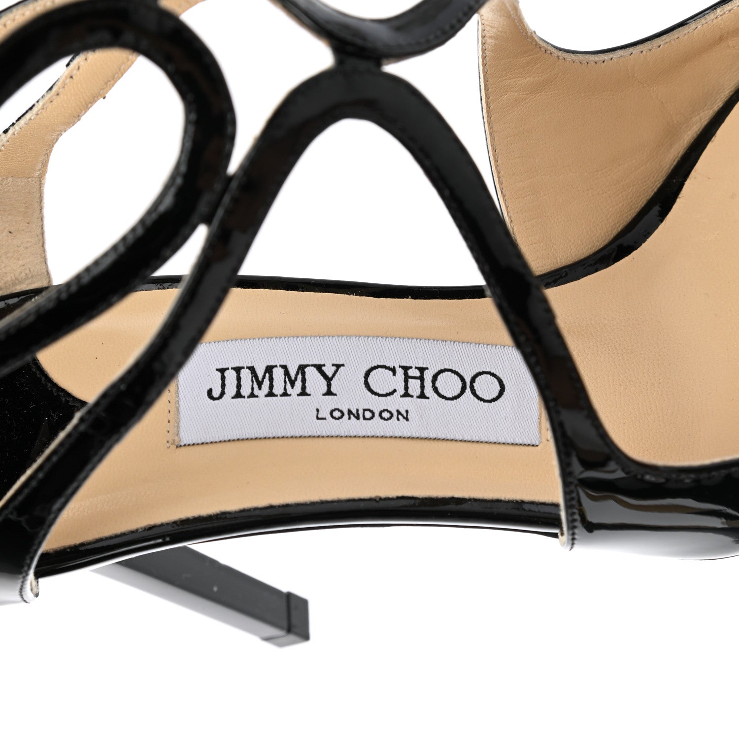 Jimmy Choo Patent Calfskin Lang Sandals 36 Black 7 of 8