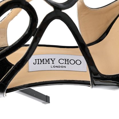 Jimmy Choo Patent Calfskin Lang Sandals 36 Black 7 of 8