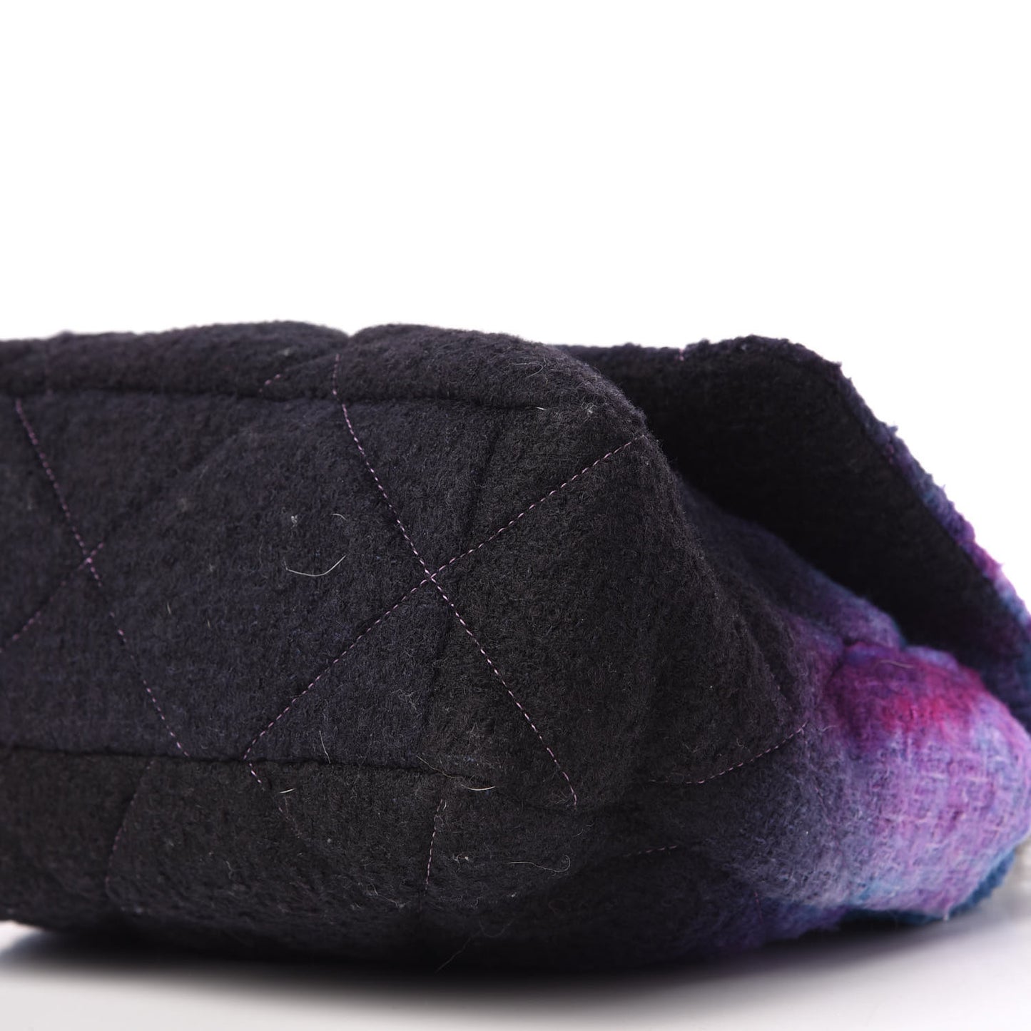 Wool Tweed Quilted Large Chanel 19 Flap Purple Black Blue